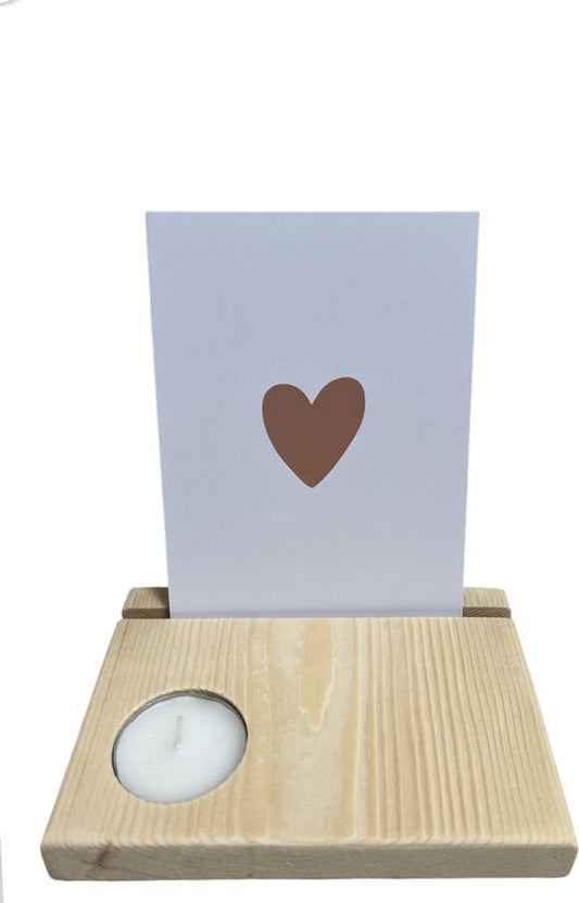 Gedenkplankje met waxinelichtje